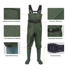 Forageattic Waterproof Fishing Waders with Boots – Chest-Length