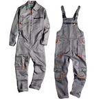 Men's Long-Sleeved Overalls Jumpsuit with Zipper Pockets - Fashionable Workwear