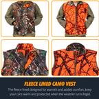 Men’s Orange Camouflage Hunting Vest – Breathable Multi-Pocket Waistcoat